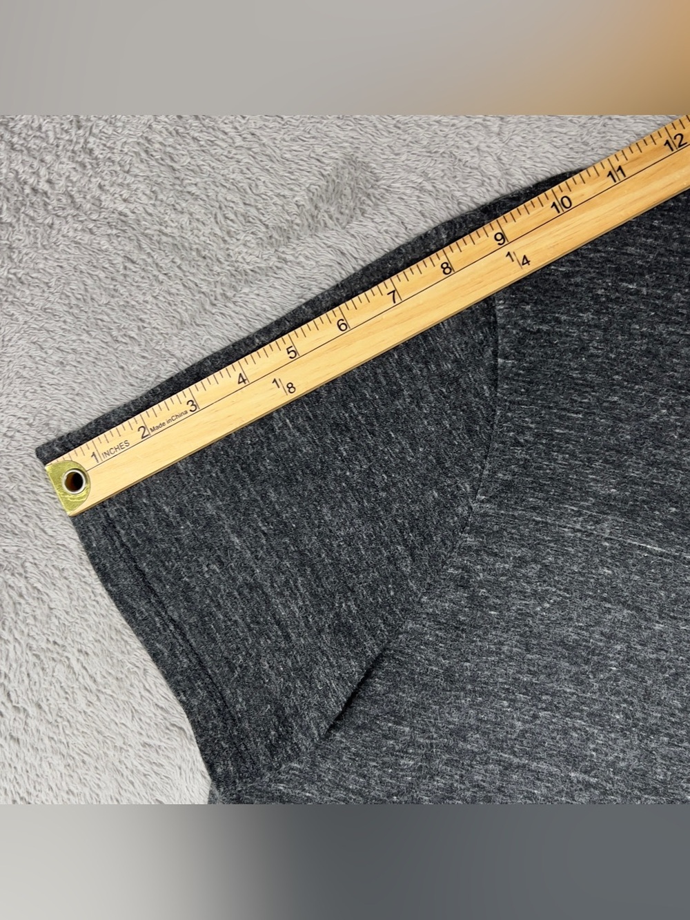 Buck Mason Slub Curved Hem T-Shirt Men's Large Charcoal Short Sleeve USA Made - Picture 9 of 11